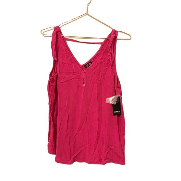 a.n.a v neck pink tie sleeve blouse size medium NWOT - Picture 1 of 6